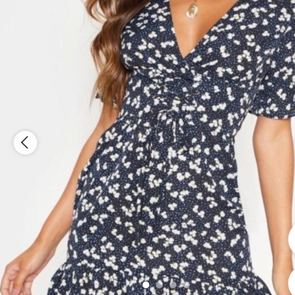 Pretty Little Thing Floral Flounce Corset Waist Dress